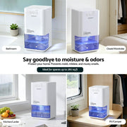 Devanti 1400ML Portable Dehumidifier Quiet Sleep Mode Timer Auto Off Bedroom White by SportZone.co.nz