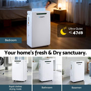 SportZone.co.nz Appliances > Aroma Diffusers & Humidifiers > Dehumidifiers Devanti 16L Dehumidifier Portable Air Dryer Moisture Absorber 5.5L Water Tank Home Devanti 16L Dehumidifier Portable Air Dryer Moisture Absorber 5.5L Water Tank Home