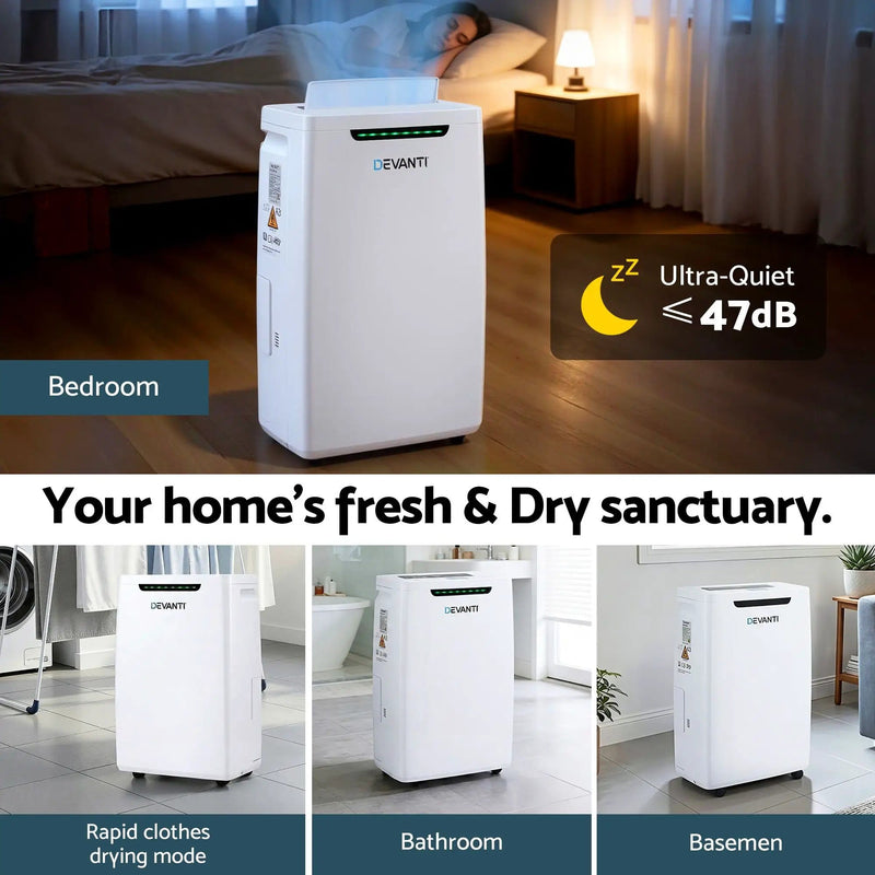 SportZone.co.nz Appliances > Aroma Diffusers & Humidifiers > Dehumidifiers Devanti 16L Dehumidifier Portable Air Dryer Moisture Absorber 5.5L Water Tank Home Devanti 16L Dehumidifier Portable Air Dryer Moisture Absorber 5.5L Water Tank Home