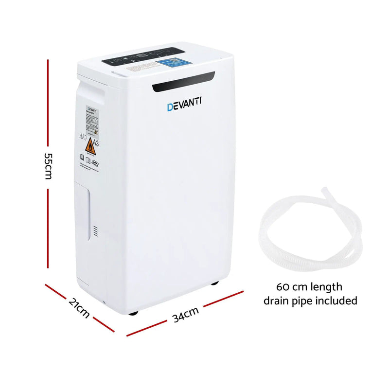 SportZone.co.nz Appliances > Aroma Diffusers & Humidifiers > Dehumidifiers Devanti 16L Dehumidifier Portable Air Dryer Moisture Absorber 5.5L Water Tank Home Devanti 16L Dehumidifier Portable Air Dryer Moisture Absorber 5.5L Water Tank Home