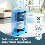 SportZone.co.nz Appliances > Aroma Diffusers & Humidifiers > Dehumidifiers Devanti 16L Dehumidifier Portable Air Dryer Moisture Absorber 5.5L Water Tank Home Devanti 16L Dehumidifier Portable Air Dryer Moisture Absorber 5.5L Water Tank Home