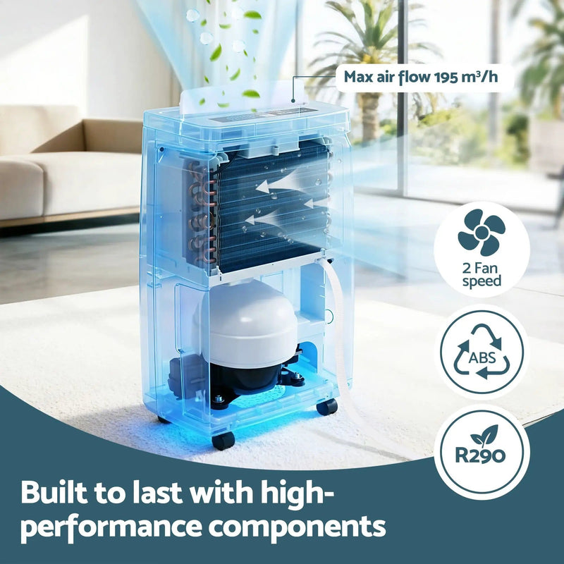 SportZone.co.nz Appliances > Aroma Diffusers & Humidifiers > Dehumidifiers Devanti 16L Dehumidifier Portable Air Dryer Moisture Absorber 5.5L Water Tank Home Devanti 16L Dehumidifier Portable Air Dryer Moisture Absorber 5.5L Water Tank Home