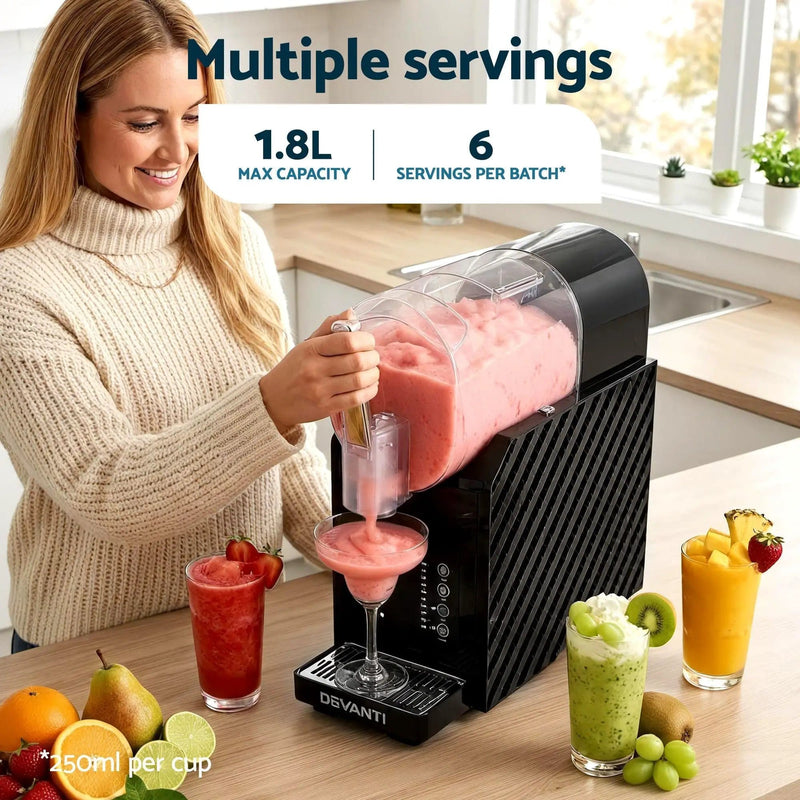 SportZone.co.nz Appliances > Kitchen Appliances > Ice Makers Devanti 1.8L Slushie Machine Maker Frozen Smoothies Milkshakes Black Devanti 1.8L Slushie Machine Maker Frozen Smoothies Milkshakes Black