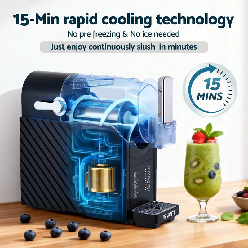 SportZone.co.nz Appliances > Kitchen Appliances > Ice Makers Devanti 1.8L Slushie Machine Maker Frozen Smoothies Milkshakes Black Devanti 1.8L Slushie Machine Maker Frozen Smoothies Milkshakes Black