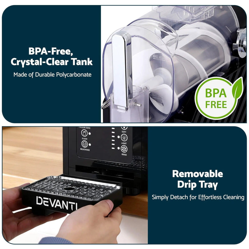 SportZone.co.nz Appliances > Kitchen Appliances > Ice Makers Devanti 1.8L Slushie Machine Maker Frozen Smoothies Milkshakes Black Devanti 1.8L Slushie Machine Maker Frozen Smoothies Milkshakes Black