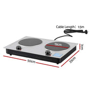 SportZone.co.nz Appliances > Kitchen Appliances > Cooktops & Stoves Devanti 2 Hobs Ceramic Cooktop Electric Hot Plate Infrared Knob Control 2400W Devanti 2 Hobs Ceramic Cooktop Electric Hot Plate Infrared Knob Control 2400W