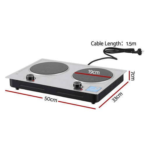 SportZone.co.nz Appliances > Kitchen Appliances > Cooktops & Stoves Devanti 2 Hobs Ceramic Cooktop Electric Hot Plate Infrared Knob Control 2400W Devanti 2 Hobs Ceramic Cooktop Electric Hot Plate Infrared Knob Control 2400W