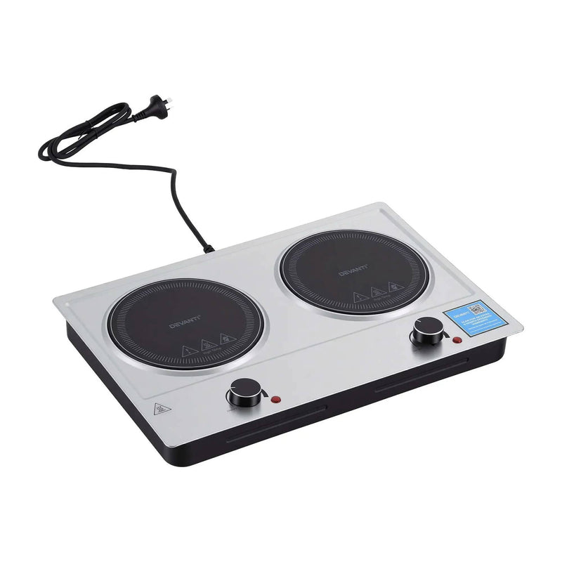 SportZone.co.nz Appliances > Kitchen Appliances > Cooktops & Stoves Devanti 2 Hobs Ceramic Cooktop Electric Hot Plate Infrared Knob Control 2400W Devanti 2 Hobs Ceramic Cooktop Electric Hot Plate Infrared Knob Control 2400W