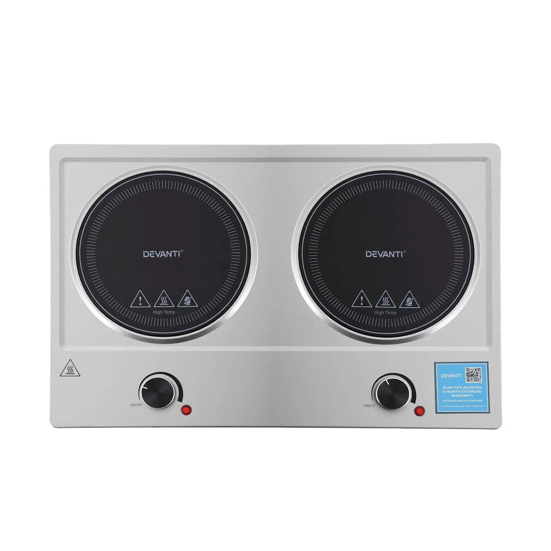 SportZone.co.nz Appliances > Kitchen Appliances > Cooktops & Stoves Devanti 2 Hobs Ceramic Cooktop Electric Hot Plate Infrared Knob Control 2400W Devanti 2 Hobs Ceramic Cooktop Electric Hot Plate Infrared Knob Control 2400W