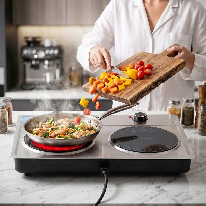 SportZone.co.nz Appliances > Kitchen Appliances > Cooktops & Stoves Devanti 2 Hobs Ceramic Cooktop Electric Hot Plate Infrared Knob Control 2400W Devanti 2 Hobs Ceramic Cooktop Electric Hot Plate Infrared Knob Control 2400W