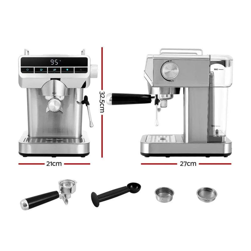 Devanti 20 Bar Coffee Machine Espresso Cafe Maker by SportZone.co.nz