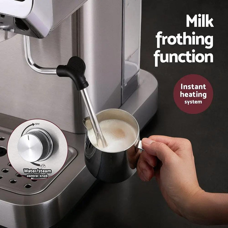 Devanti 20 Bar Coffee Machine Espresso Cafe Maker by SportZone.co.nz