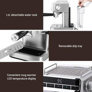 Devanti 20 Bar Coffee Machine Espresso Cafe Maker by SportZone.co.nz