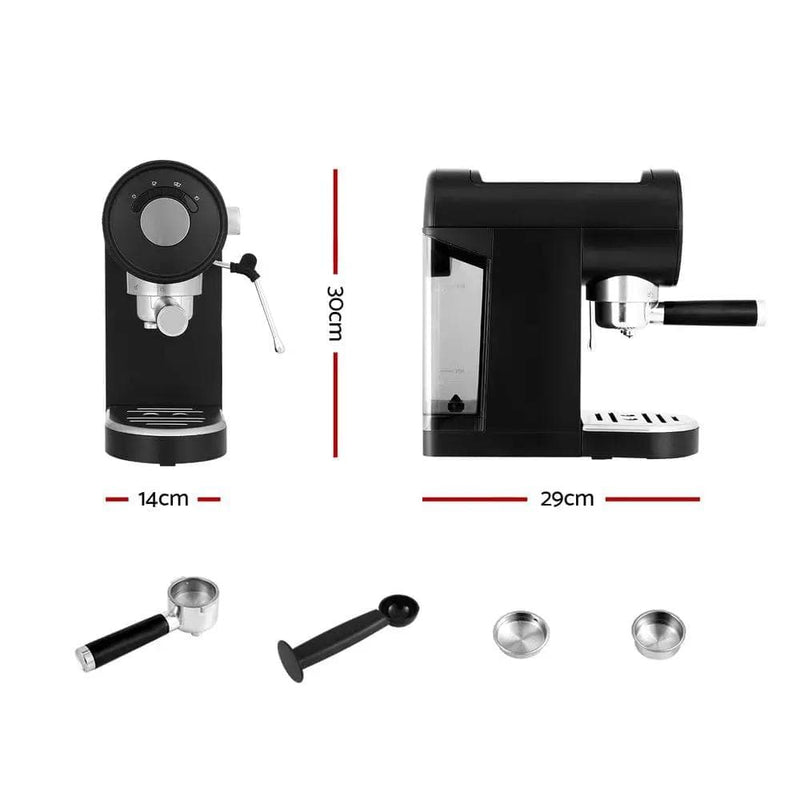 SportZone.co.nz Appliances > Kitchen Appliances Devanti 20 Bar Coffee Machine Espresso Cafe Maker Black Devanti 20 Bar Coffee Machine Espresso Cafe Maker Black