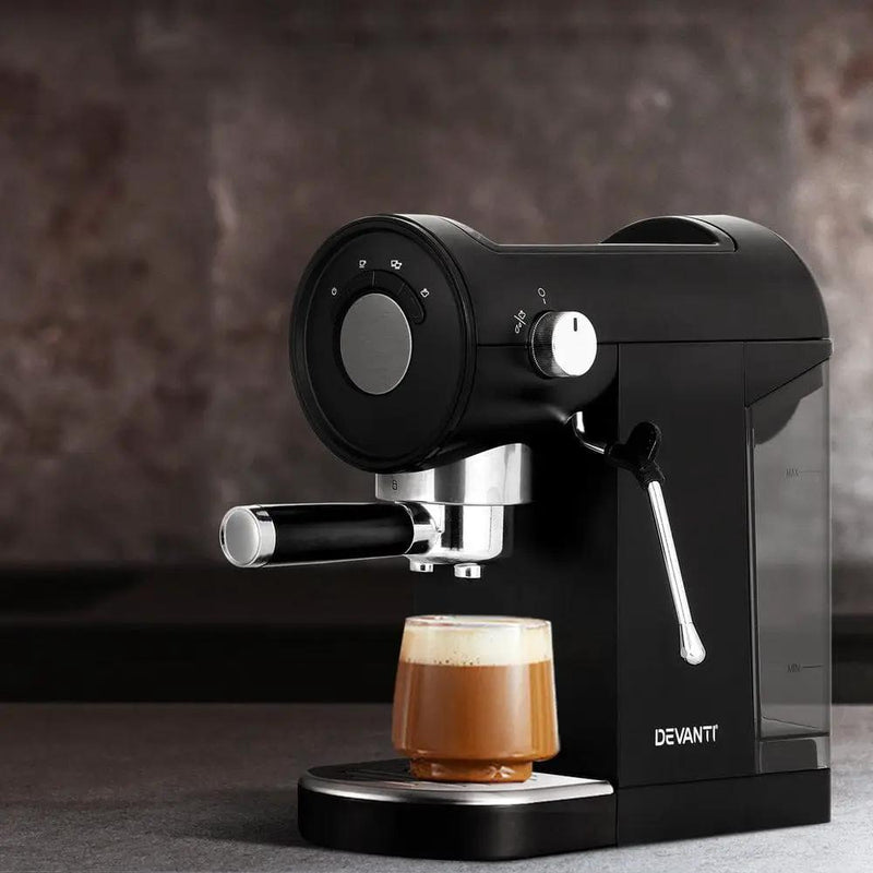 SportZone.co.nz Appliances > Kitchen Appliances Devanti 20 Bar Coffee Machine Espresso Cafe Maker Black Devanti 20 Bar Coffee Machine Espresso Cafe Maker Black