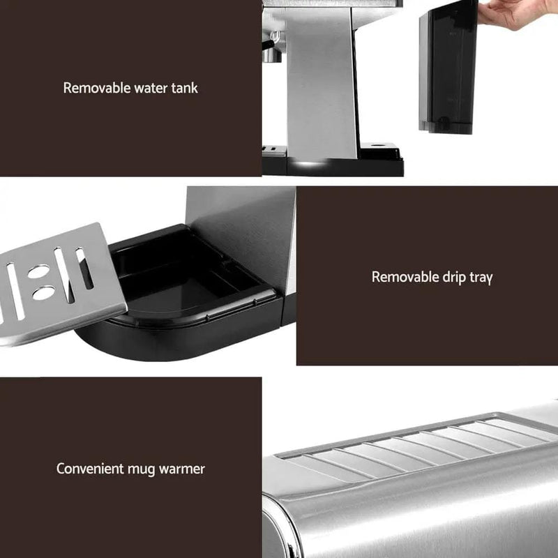 SportZone.co.nz Appliances > Kitchen Appliances Devanti 20-Bar Espresso Cafe Maker: Elevating Your Coffee Experience Devanti 20-Bar Espresso Cafe Maker: Elevating Your Coffee Experience