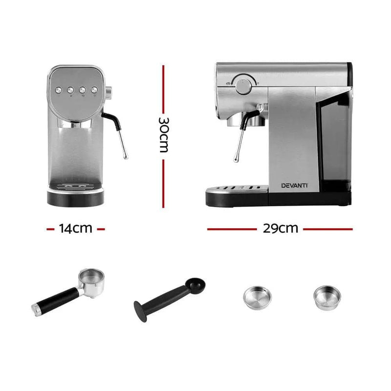 SportZone.co.nz Appliances > Kitchen Appliances Devanti 20-Bar Espresso Cafe Maker: Elevating Your Coffee Experience Devanti 20-Bar Espresso Cafe Maker: Elevating Your Coffee Experience