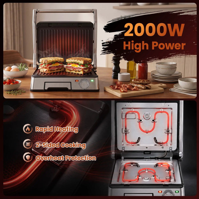 SportZone.co.nz Appliances > Kitchen Appliances > Toasters & Grills Devanti 2000W 3-in-1 Panini Press Grill Sandwich Maker 180° Open 4 Slice Devanti 2000W 3-in-1 Panini Press Grill Sandwich Maker 180° Open 4 Slice