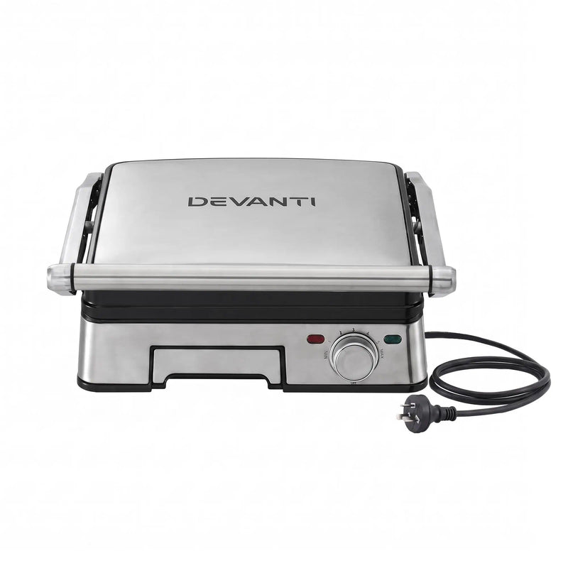 SportZone.co.nz Appliances > Kitchen Appliances > Toasters & Grills Devanti 2000W 3-in-1 Panini Press Grill Sandwich Maker 180° Open 4 Slice Devanti 2000W 3-in-1 Panini Press Grill Sandwich Maker 180° Open 4 Slice