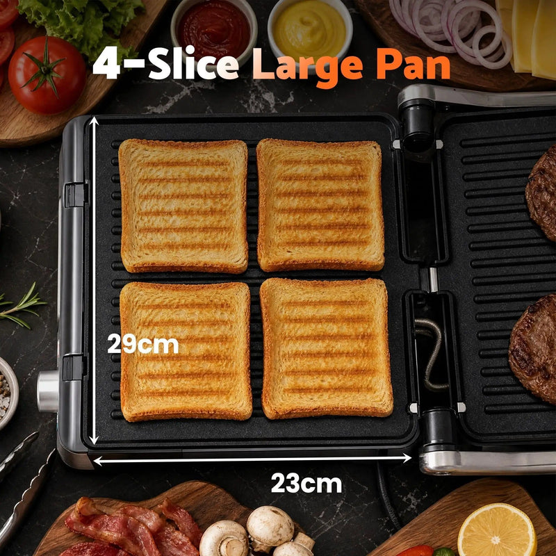 SportZone.co.nz Appliances > Kitchen Appliances > Toasters & Grills Devanti 2000W 3-in-1 Panini Press Grill Sandwich Maker 180° Open 4 Slice Devanti 2000W 3-in-1 Panini Press Grill Sandwich Maker 180° Open 4 Slice