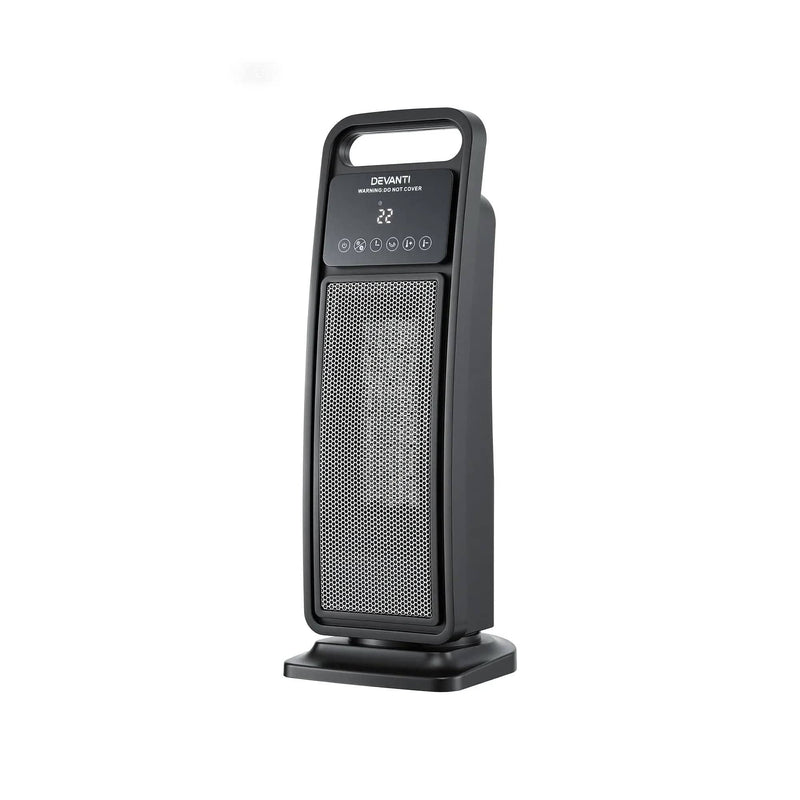 SportZone.co.nz Appliances > Heaters > Electric Heaters Devanti 2000W Ceramic Tower Heater Space Heaters Indoor Oscillating Black Devanti 2000W Ceramic Tower Heater Space Heaters Indoor Oscillating Black