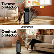 SportZone.co.nz Appliances > Heaters > Electric Heaters Devanti 2000W Ceramic Tower Heater Space Heaters Indoor Oscillating Black Devanti 2000W Ceramic Tower Heater Space Heaters Indoor Oscillating Black