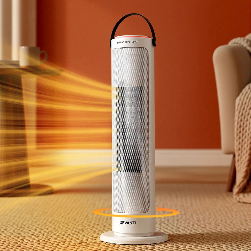 SportZone.co.nz Appliances > Heaters > Electric Heaters Devanti 2000W Ceramic Tower Heater Space Heaters Oscillating Indoor White Devanti 2000W Ceramic Tower Heater Space Heaters Oscillating Indoor White