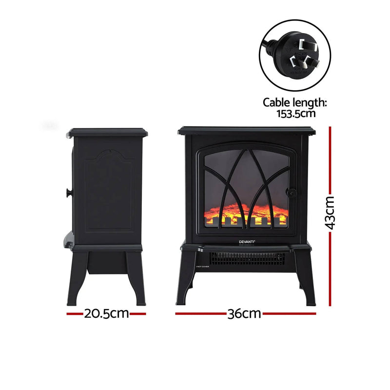 SportZone.co.nz Appliances > Heaters > Electric Heaters Devanti 2000W Freestanding Electric Fireplace Heater With 3D Flame Devanti 2000W Freestanding Electric Fireplace Heater