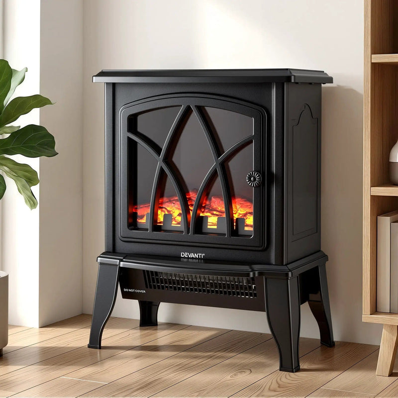 SportZone.co.nz Appliances > Heaters > Electric Heaters Devanti 2000W Freestanding Electric Fireplace Heater With 3D Flame Devanti 2000W Freestanding Electric Fireplace Heater