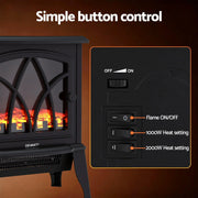 SportZone.co.nz Appliances > Heaters > Electric Heaters Devanti 2000W Freestanding Electric Fireplace Heater With 3D Flame Devanti 2000W Freestanding Electric Fireplace Heater