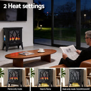 SportZone.co.nz Appliances > Heaters > Electric Heaters Devanti 2000W Electric Fireplace Heater Stove Freestanding 3D Flame Effect Indoor Space Heaters Devanti 2000W Freestanding Electric Fireplace Heater