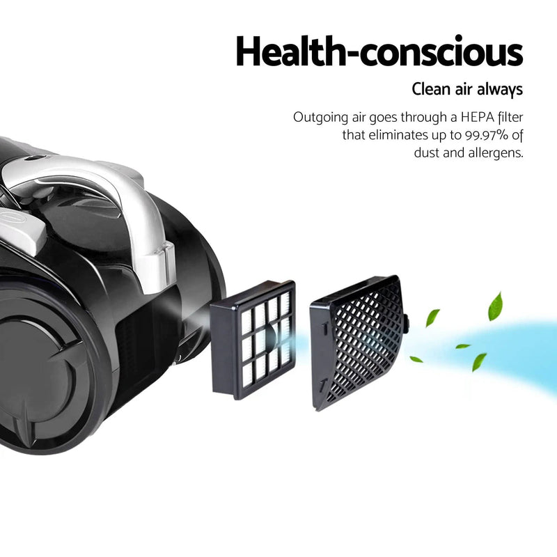 SportZone.co.nz Appliances > Vacuum Cleaners Devanti 2200W Bagless Vacuum Cleaner Black Devanti 2200W Bagless Vacuum Cleaner Black