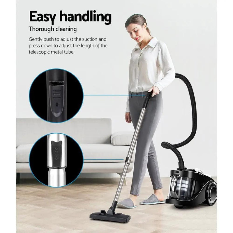 SportZone.co.nz Appliances > Vacuum Cleaners Devanti 2200W Bagless Vacuum Cleaner Black Devanti 2200W Bagless Vacuum Cleaner Black