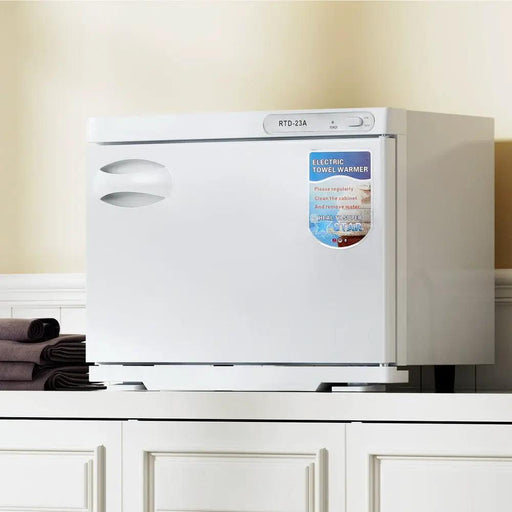 Devanti 23L Towel Warmer UV Sterilizer Heater Cabinet Beauty SPA Salon White by SportZone.co.nz