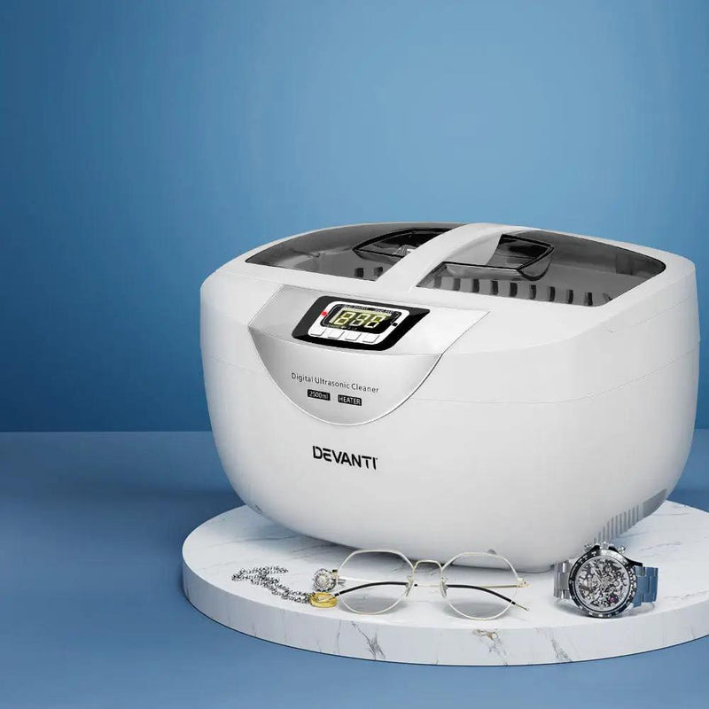 SportZone.co.nz Appliances > Appliances Others Devanti 2500ml Ultrasonic Cleaner Heater Jewellery Glasses Cleaning Machine 70W Devanti 2500ml Ultrasonic Cleaner Heater Jewellery Glasses Cleaning Machine 70W