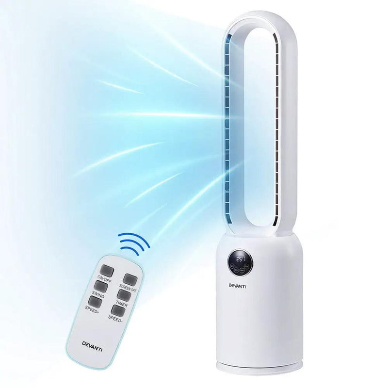 SportZone.co.nz Appliances > Fans > Portable Fans Devanti 2in1 Bladeless Fan Air Purification W/ Remote 88cm Devanti 2in1 Bladeless Fan Air Purification W/ Remote 88cm