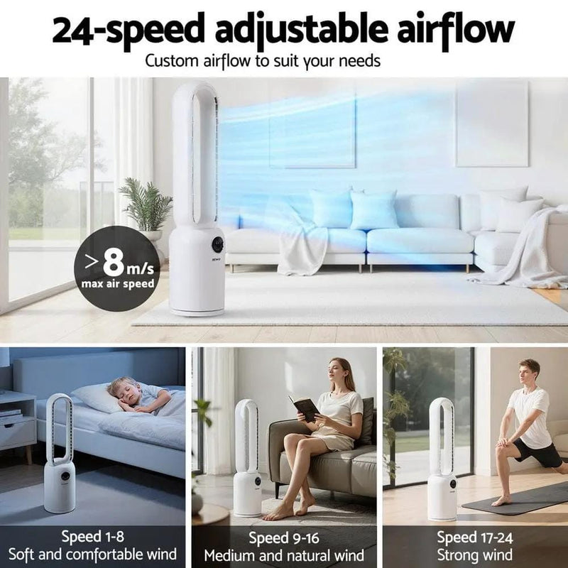 SportZone.co.nz Appliances > Fans > Portable Fans Devanti 2in1 Bladeless Fan Air Purification W/ Remote 88cm Devanti 2in1 Bladeless Fan Air Purification W/ Remote 88cm