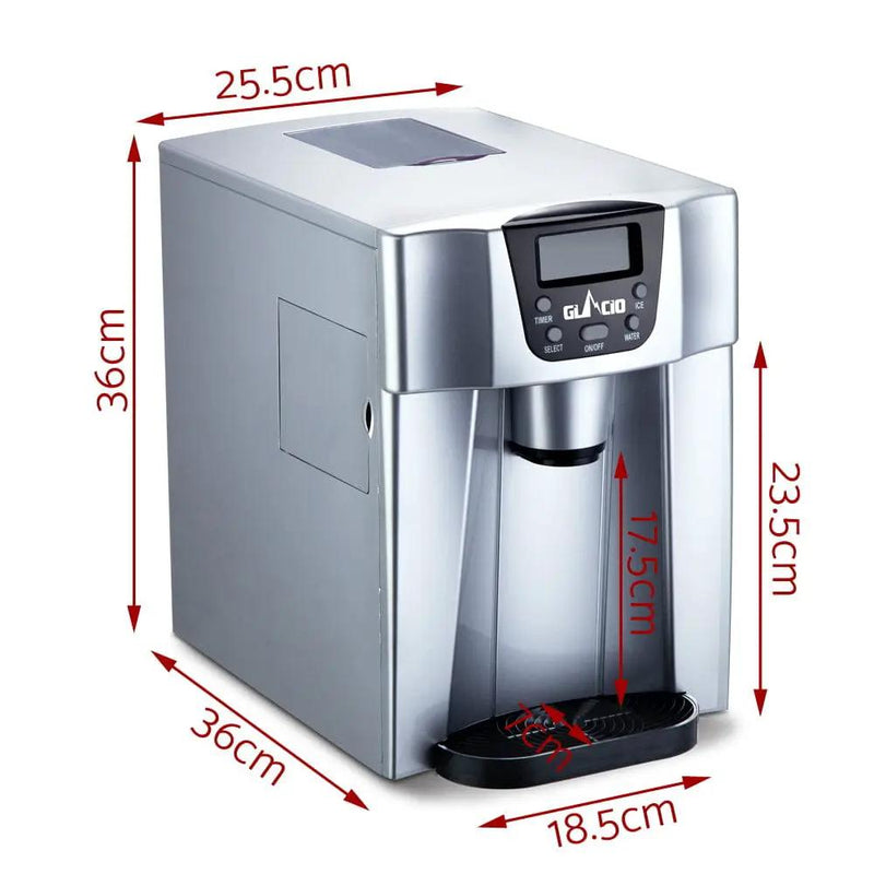 Devanti 2L Portable Ice Cuber Maker & Water Dispenser - Silver by SportZone.co.nz