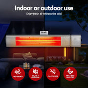 SportZone.co.nz Appliances > Heaters > Patio Heaters Devanti 2 Pack Infrared Electric Strip Heaters 2000W Remote Control Devanti Infrared Electric Strip Heaters 2000W Pack