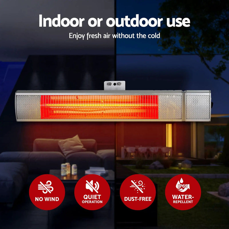 SportZone.co.nz Appliances > Heaters > Patio Heaters Devanti 2 Pack Infrared Electric Strip Heaters 2000W Remote Control Devanti Infrared Electric Strip Heaters 2000W Pack
