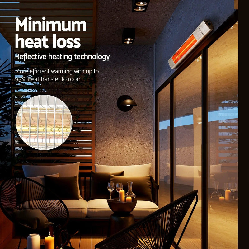 SportZone.co.nz Appliances > Heaters > Patio Heaters Devanti 2 Pack Infrared Electric Strip Heaters 2000W Remote Control Devanti Infrared Electric Strip Heaters 2000W Pack