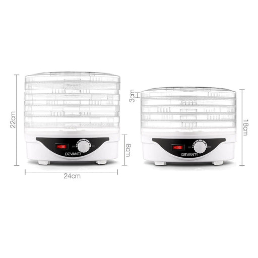 SportZone.co.nz Appliances > Kitchen Appliances > Food Dehydrators Devanti 5 Trays Food Dehydrator Fruit Dehydrators Pet Beef Jerky Dryer White Devanti 5 Trays Food Dehydrator Fruit Dehydrators Pet Beef Jerky Dryer White