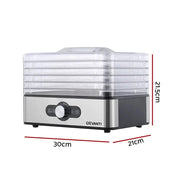 SportZone.co.nz Appliances > Kitchen Appliances > Food Dehydrators Devanti 5 Trays Food Dehydrator Stainless Steel Tray Devanti 5 Trays Food Dehydrator Stainless Steel Tray