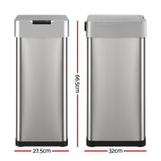 SportZone.co.nz Home & Garden > Kitchen Bins > Automatic Bins Devanti 50L Motion Sensor Bin Rubbish Bins Kitchen Automatic Trash Can Silver Devanti 50L Motion Sensor Bin Rubbish Bins Kitchen Automatic Trash Can Silver