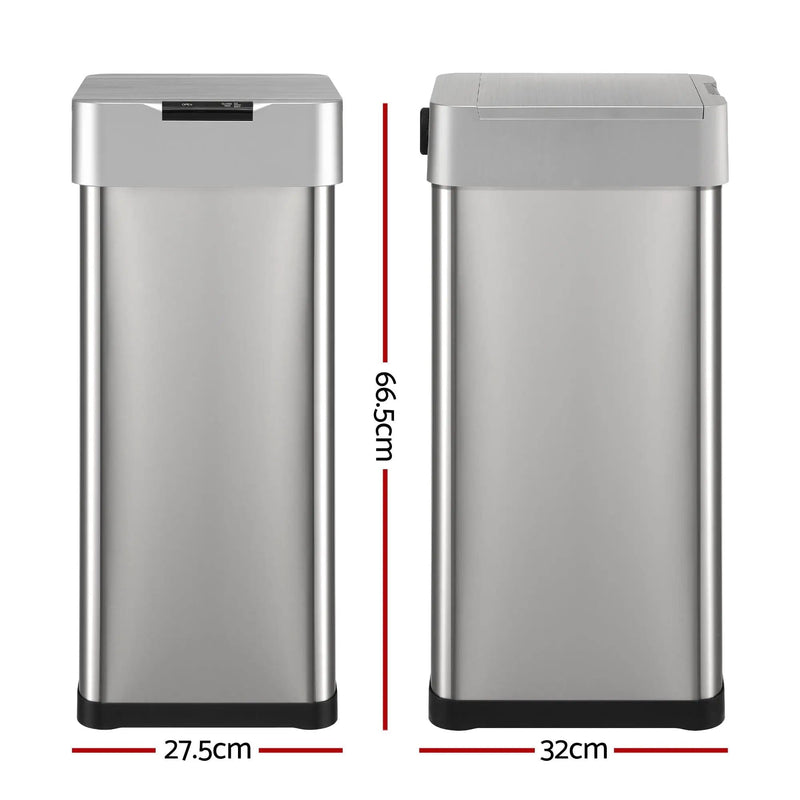 SportZone.co.nz Home & Garden > Kitchen Bins > Automatic Bins Devanti 50L Motion Sensor Bin Rubbish Bins Kitchen Automatic Trash Can Silver Devanti 50L Motion Sensor Bin Rubbish Bins Kitchen Automatic Trash Can Silver