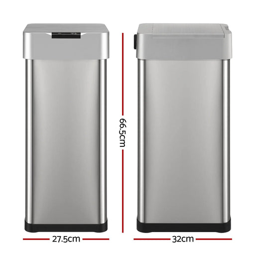 SportZone.co.nz Home & Garden > Kitchen Bins > Automatic Bins Devanti 50L Motion Sensor Bin Rubbish Bins Kitchen Automatic Trash Can Silver Devanti 50L Motion Sensor Bin Rubbish Bins Kitchen Automatic Trash Can Silver