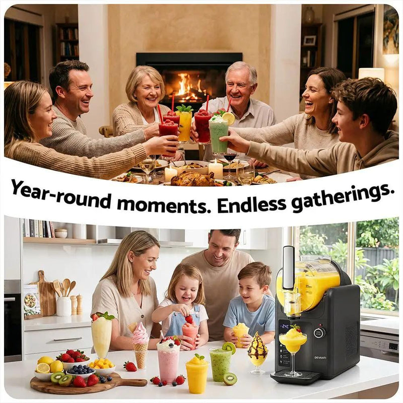 SportZone.co.nz Appliances > Kitchen Appliances > Ice Makers Devanti 5in1 Slushie Machine Ice Cream Maker 2L Grey Devanti 5in1 Slushie Machine Ice Cream Maker 2L Grey