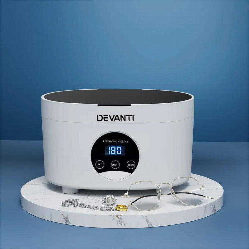 Devanti 600ml Ultrasonic Cleaner Timer Jewellery Glasses Cleaning Machine Degas by SportZone.co.nz