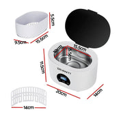 Devanti 600ml Ultrasonic Cleaner Timer Jewellery Glasses Cleaning Machine Degas by SportZone.co.nz
