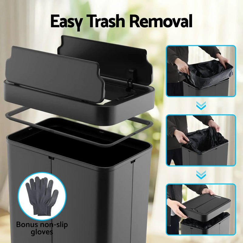 SportZone.co.nz Home & Garden > Kitchen Bins > Automatic Bins Devanti 70L Automatic Sensor Kitchen Bin – Touchless Smart Rubbish Bin - Black Devanti 70L Automatic Sensor Kitchen Bin – Touchless Smart Rubbish Bin - Black